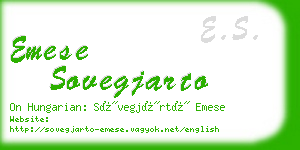 emese sovegjarto business card